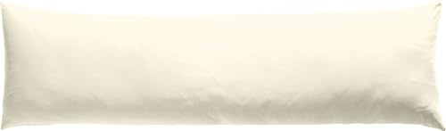 REDBEST Seitenschläferkissenbezug Single- Jersey San Francisco, Natur Größe 40x200 cm - weiche Qualität, bügelfrei, praktischer Reißverschluss, 100% Baumwolle