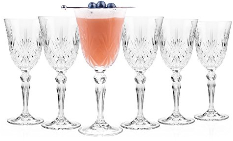 RCR Crystal Melodia Lot de 12 verres à vin de 210 ml, ensemble de dégustation de vin, verres en cristal Luxion, verres à vin de luxe, passent au lave-vaisselle, parfaits pour les