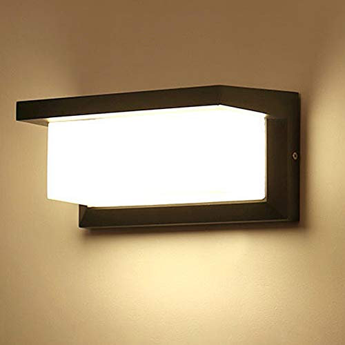 Lamker 18W LED Wandleuchte mit Bewegungsmelder Modern 3000K Warmweiß Außenlampe IP65 Wasserdichte Aussenleuchte Schwarz Außenbeleuchtung für Garten Veranda Terrasse Garage Badezimmer Wandlicht Deko