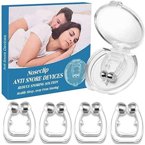 KKSH Dispositif Anti Ronflement, 4 PCS Silicone Magnétique Anti Ronflement Snore Stopper Clip, Dilatateur Nasal Ronflement Peut Soulager le Ronflement et Aider à Dormir Suffisamment