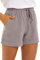 SMENG Sommer beiläufige Lose Hosen für Frauen Yoga Running Kordelzug Damen Shorts Lounge mit Taschen Yogapants High Waist Kurze Hose Grau XL