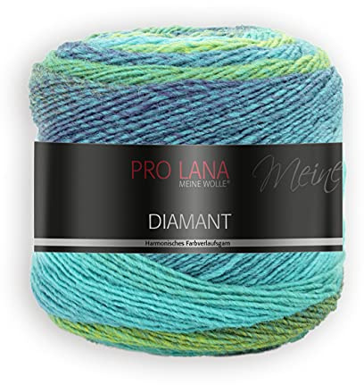 Pro Lana Diamant color 86, harmonische Farberlaufswolle zum Stricken oder Häkeln für Nadelstärke 3,5-4,5 mm