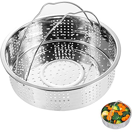 XYJJ Einsatz mit Griff Dampfgarer, Kochen Gemüse Dampfkorb, Edelstahl Dampfgarer DäMpfeinsatz, Edelstahl Dampfeinsatz mit Griff, for Cooking Vegetable Steamer Basket
