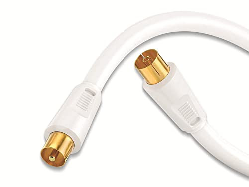 Sonero Câble d'antenne SAT Câble coaxial Câble satellite avec Ferrite TV blindé 4 fois, pour HDTV, récepteur, Internet, satellite, DAB, radio, 10,0m