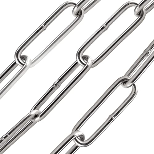 FASTON® Edelstahl-Kette 3 mm Edelstahlkette (50 Meter) Edelstahl Gliederkette Absperrkette Rundstahlkette