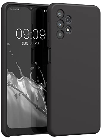 kwmobile Hülle kompatibel mit Samsung Galaxy A32 5G Hülle - Silikon Handy Case - Handyhülle weiche Oberfläche - kabelloses Laden - Schwarz matt