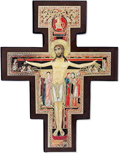 Proposte Religiose Cruz de San Damián de madera MDF de pared - 25 x 19,5 x 1,5 cm