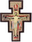 Proposte Religiose Kreuz des Heiligen Damiano aus MDF-Holz, 25 x 19,5 x 1,5 cm