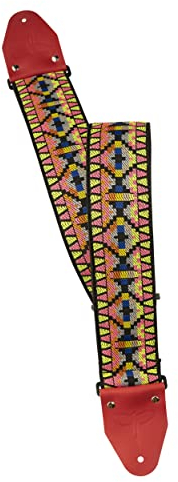 PRS Paul Reed Smith Unisex-Erwachsene Retro Jacquard Gitarrengurt, 7 cm, Lachsfarben, Rot/Ausflug, einfarbig (Getaway Solids), Medium