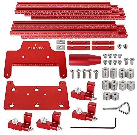 DF500/700 Offset-Basissystem, metrisch/Zoll, 1500 mm lang, Parallelführungssystem, Holzzapfen, Schlitzpositionierungsführung