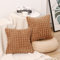 Mandioo 2er Set Super Soft Plüsch Faux Pelz Dekokissen Kissenbezüge 50x50 cm Braun, Plaid Textur Moderne Luxus Kissenbezug Sofakissen Dekorativ Couchkissen Kissenhülle für Sofa Couch Wohnzimmer