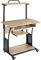 TecTake® Bureau sur roulettes avec étagères et tiroir à Clavier, 80 x 65,5 x 130,5 cm, Table de Bureau, Bureaux Ordinateur Meuble pc Table de Travail Meuble Ordinateur Desk Teletravail, Bois Clair