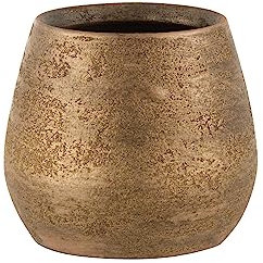 J-Line Cachepot Irregulier Rugueux Ceramique Or Medium