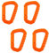 Karabinerhaken, 4 Stück, Kunststoff, D-Ring, taktische Karabiner-Clips, hängende Schnalle, Schlüsselanhänger für Rucksack, Camping, Wandern, Orange