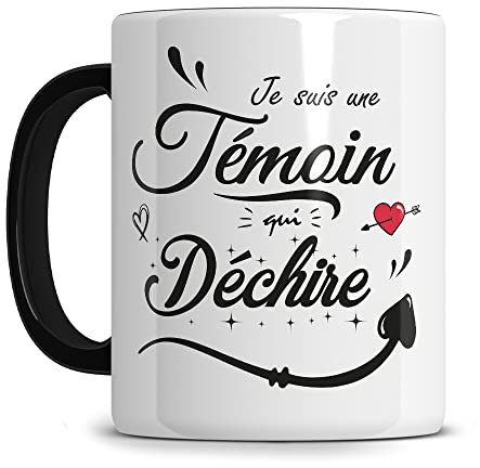 L'épicerie Chérie Mug Cadeau témoin de mariage - UNE TEMOIN qui déchire - Cadeau mariage femme- Cadeau super témoin -Cadeau original pour une témoin qui déchire - Céramique 330ml