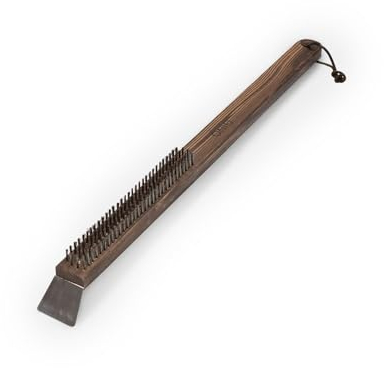Gino D'Acampo Premium Pizza Stone Wire Brush with Integrated Scraper - Comprehensive Cleaning Solution for Removing Baked-on Residue, Char, and Debris from Pizza Stones, Grills, and Ovens