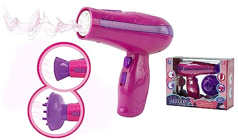 Phon Giocattolo per Bambini Asciugacapelli Giocattolo per Bambini Luci Suoni con Effetto Aria con Beccuccio e Diffusore Parrucchiera Giocattolo