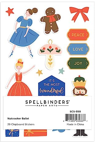 Spellbinders Nussknacker Ballett Spanplatte Aufkleber aus der Nussknacker Sweet Collection