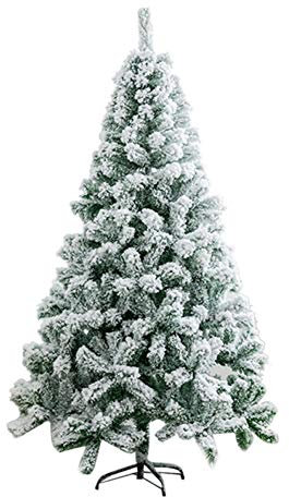 Árbol De Navidad De PVC Blanco, Árbol Desnudo con Bisagras Flocadas De Nieve Artificial con Soporte De Metal Fácil De Montar Pinos Sin Luz-2.4m(7.8ft) The New