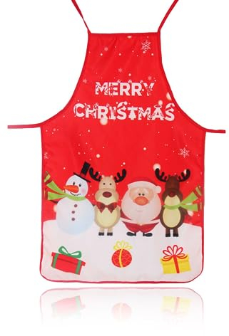 Navidad Delantal Adultos Delantal Navidad 1 Pieza el Adorabledelantal Navideño Puede ser un Buen Regalo para su Familia y Amigos para Navidad, Fiesta,Anfitriona o Inauguración de la Casa