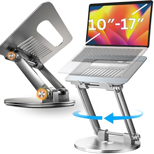 BEDUINS Laptop Ständer höhenverstellbar - Komfort per Knopfdruck - 360° Laptop Ständer drehbar - Laptop Stand for Desk kompatibel mit Allen Laptops 10-17 MacBook Air, Pro, Samsung Laptopständer