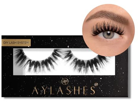 AYLASHES - DIY Wimpernextensions Single Box DEJA VU | 1 Paar Wimpern | bis zu 7 Tage Halt | Wimpern DIY Set für zu Hause | künstliche Wimpern | Klebewimpern | lash extension set