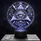 Lampe de chevet Franc-Maçon décoration oeil templier chevalier. Idée cadeau homme femme objet Franc-Maçon veilleuse adulte déco chambre. Idee cadeau noel homme femme original