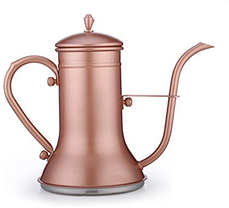 Drip Kettle Coffee Maker 1200 ML Stainless Steel Tea Dropwise Cooker May Use Electric Ceramic Heaters Gas Stoves Gooseneck Kettle Coffee Pot (Color : Rose Gold, Size : 1200ml) (ROS