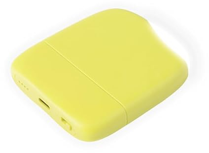 Xoopar - Ice-Powerbank - Batterie Externe 5000 mAh avec Lumière Tactile Intégrée Adaptée à Tous Les Smartphone Iphone,Samsung,Huawei,Xiaomi,LG,Tablette en Plastique Recyclé Certifié GRS - Jaune
