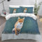 DILANI Bettwäsche 135x200 Kinder Fuchs 3D Bettwäsche-Set 3 Teilig Tiere Schnee Weiche Microfaser Bettbezug mit Reißverschluss und Kissenbezug 80x80cm für Mädchen Jungen Kinder