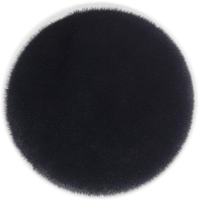 Astra Hochwertiger Kunstfell Teppich flauschig - Teppich Wohnzimmer - Hochflorteppich Lammfell Schaffell Accessoire - Dekofell schwarz Rund Ø 35 cm