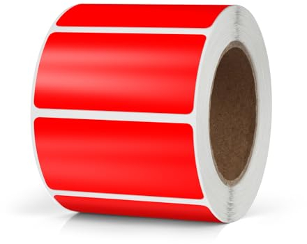 Meitaat Rot Rechteckig Aufkleber 50 x 25MM Farbkodierung Selbstklebend Etiketten Umzug Rolle Ablösbar 500 Stück