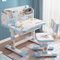 Somerway Kinderschreibtisch Höhenverstellbar Kinder Tisch Stuhl Set, Schreibtisch Kinder mit Stuhl und Schublade, Goldener Abstand zur Vermeidung von Kurzsichtigkeit für Jungs & Mädchen (Blau)