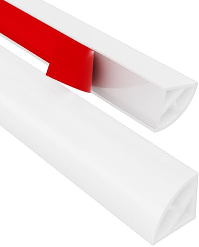 100CM Bianco Doccia in Vetro Temperato con Barriera per Pavimento, Guarnizioni Sigillanti e Nastro Autoadesivo Impermeabile per Cucina e Bagno(Triangoli)