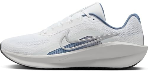 Nike Downshifter 13 FD6454 Men's Road Running Shoe, White Metallic Silver Ashen Slate, 9 UK