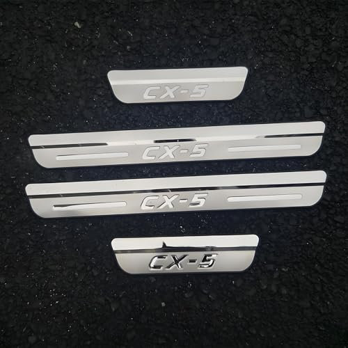 4 Stück Auto Einstiegsleisten Schutz für Mazda CX-5 2024 2023 2022 2021-2017, Edelstahl Material Autotürschwellenleiste Schwellerleisten Auto Zubehör