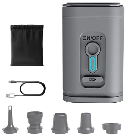 Niesel Petite pompe à air, flotteur de piscine, outil gonflable | Petite pompe à air électrique rechargeable avec lumière de camping pour flotteurs de piscine, bateaux