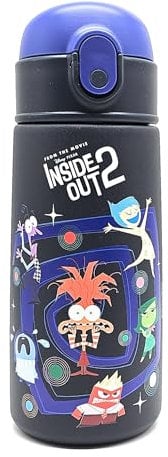 Insulated Stainless Steel Water Bottle, Inside Out 2, 0.46 L, Elementary School Bottle, Sport and Leisure – Seven (Black)