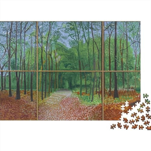David Hockney Holz Puzzle 1000 Teile, Ölmalerei Puzzles, Lernspiel Herausforderung Spielzeug Kunst Puzzle, Übung Für Den Geist, Weltberühmte Gemälde Puzzlespiel 1000 Pcs