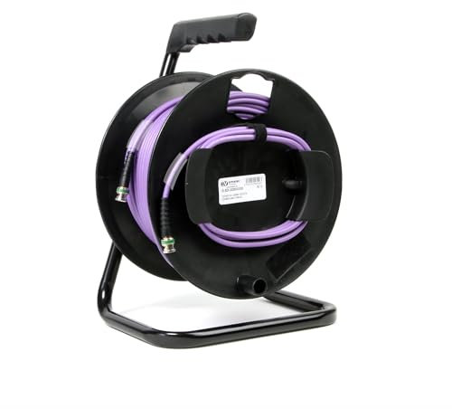 Emelec VíasCom R-SDI-3006VI/050 – 50m Cable Video 4K-UHD 12G-SDI (0.8/3.75/6.0) montado en Portacables con BNC 4K-UHD – Conductor Unifilar – Color Violeta – PVC Flexible