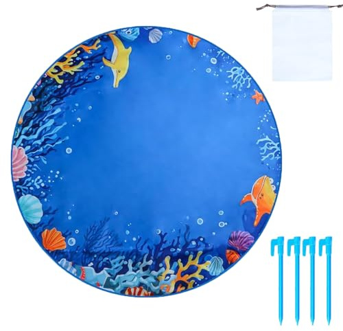 Baby-Schwimmbecken, faltbares Waten mit Tragetasche, wasserdichtes Sandspielzeug im Freien, tragbares Pop-Up-Planschbecken für Picknick, Reisen, Urlaubsreise, 150 x 150 x 0,9 cm