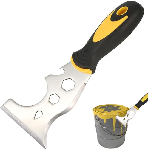 Scraper Tool, Stainless Steel 13-in-1 Painters Tool, Professional Multi Paint Stripper Tools Includes Putty Knife, Wall Scraper and Stripping Knife Set, Tools for Wallpaper, Plaster Scraping