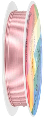 M METERXITY 0.6 Mm/22 Gauge Copper Wire for Jewelry Making, 13.1FT Copper Beading Craft Wire for Jewelry/Weaving/DIY Crafting/Planting, Color-Retaining [4M, Rose Gold]