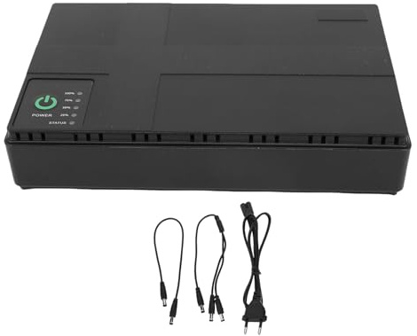 Eujgoov 8800mAh Mini UPS Netzteil, Mehrere Ausgänge, USB -DC mit 18 -W -Ausgangsleistung, die für Router, Modems, Sicherheitskameras, Smartphones und Faxgeräte Kompatibel Sind (EU-Stecker)