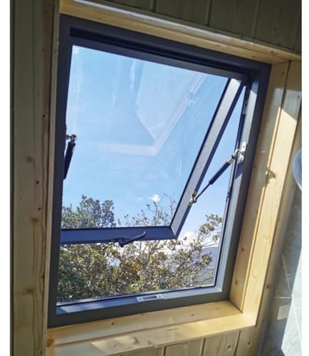 Dach Dachfenster Universal-Dachfenster für Schräg- und Flachdach, Anpassbares Dachfenster mit doppelschichtigem gehärtetem Glas und Dichtungen, Großes Öffnungsdesign(22x40in(56x101.6cm))