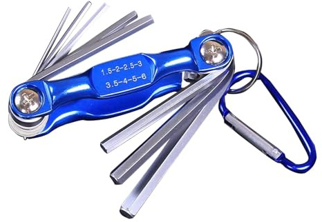Zenfony Folding Allen Key Set (1.5–6.0mm, 8 Sizes) - Compact Hex Wrench Tool, Adjustable Portable Hex Wrench Tool for Bike & DIY, 7.8 × 3.2 cm Fold-Out Pocket Design