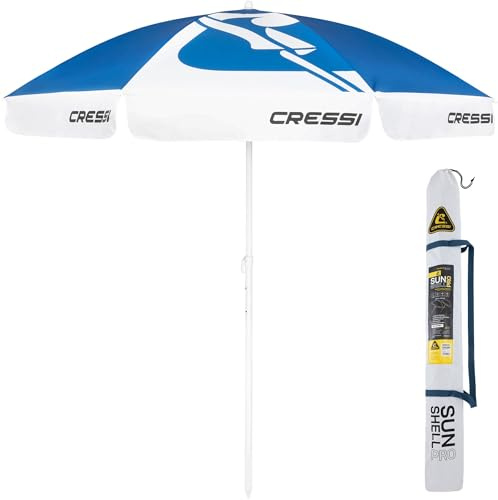 CRESSI Sunshell Umbrella Parasol - Ombrellone da Esterno Leggero e Portatile, per Proteggersi dal Sole e dalle Intemperie
