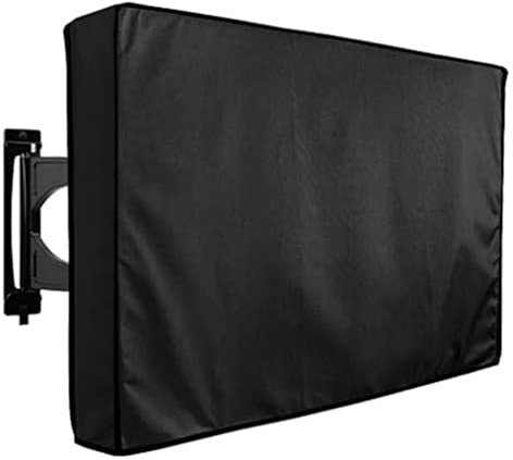 WEOKDFHA TV-Abdeckung Weiße Premium wasserdichte Outdoor-TV-Schutzhülle 55 bis 58 Zoll, wetterfestes Outdoor-TV-Gehäuse(Black,FOR 46-48inch TV)