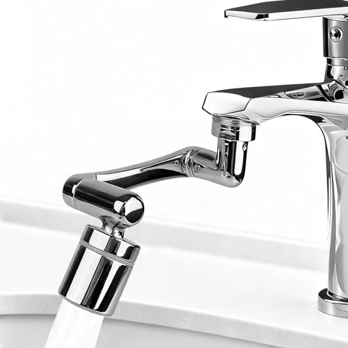 VELLUSTRA Prolunga Rubinetto Cucina Bagno Rotante 1440° Gradi, Aeratore Regolabile, 2 Modalità di Acqua, prolunga Durevole a Prova di Spruzzi, per Lavello da Bagno, Lavello da Cucina