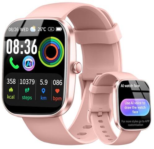 uaue AI smartwatch uomo donna 1.91 orologio fitness integrato ChatGPT-AI e funzione telefono, orologio cardiofrequenzimetro/sonno/contapassi/110+ modalità sport Smart Watch, IP68 impermeabile